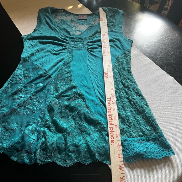 Free People turquoise top Sz L - Picture 6 of 6